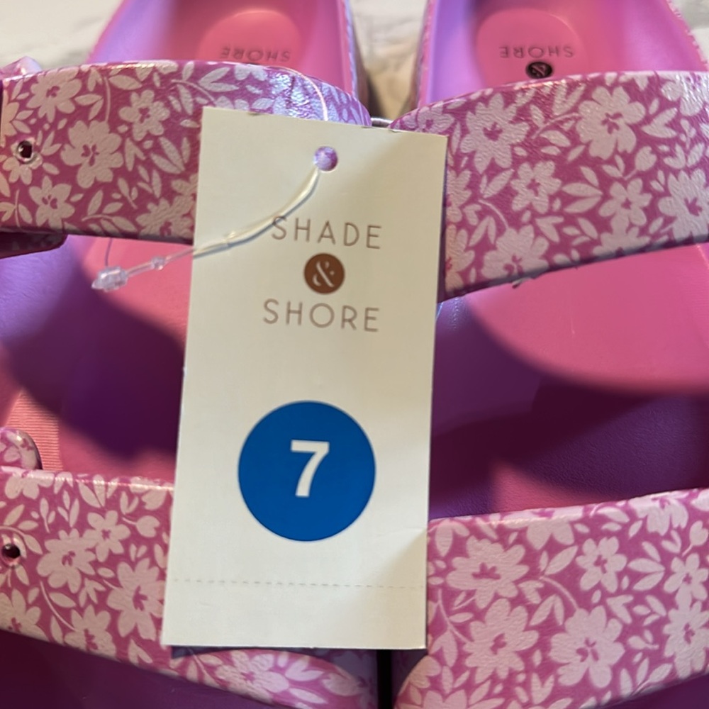 Shade & Shore pink sandals women size 7 - Picture 3 of 6